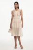 Pako Elegant Tailored Sleeveless Floral Woven Midi Dress