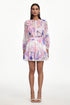 Tia Resort Flowy Long Sleeve Floral Print Ruffle Woven Mini Dress