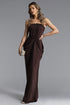 Judith Elegant Contour Strapless Ruched Knit Maxi Dress
