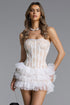Rakel Romantic Contour Strapless Ruffle Lace Corset Mini Dress