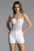 Jaza Sexy Contour Pearl Floral Corset