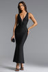 Jaca Glamorous Contour V Neck Sleeveless Fringe Bandage Maxi Dress