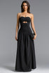 Dorothea Chic Contour Strapless Cut Out Knit Maxi Dress
