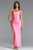 Winry Romantic Contour Strapless Ruched Scarf Maxi Dress
