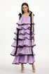 Uareni Resort Flowy Bow Strap Pleated Organza Maxi Dress