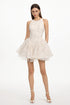 Janetta Resort Round Neck Sleeveless Floral Woven Mini Dress