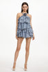 Rinaka Resort Flowy Sleeveless Floral Ruffle Chiffon Mini Dress