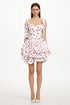 Zaha Chic Tailored Sleeveless Ruffle Strawberry Print Woven Mini Dress