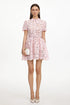 Meryl Chic Tailored Short Sleeve Cut Out Lace Mini Dress