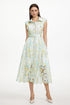 Viya Classic Tailored Sleeveless Floral Print Lace Maxi Dress