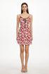 Eleanore Resort Cinched Sleeveless Cherry Print Chiffon Mini Dress