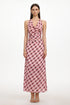 Ivory Resort Flowy Sleeveless Backless Plaid Chiffon Top and Skirt Two Piece Set
