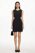 Sabriya Elegant Tailored Round Neck Sleeveless Rhinestone Woven Mini Dress