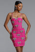 Zem Glamorous Contour Sleeveless Bow Rhinestone RosePink Bandage Mini Dress
