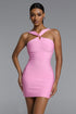 Tini Classic Contour Halter Bandage Mini Dress