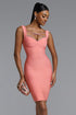 Dasia Romantic Contour Rhinestone Chain Bandage Mini Dress