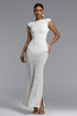 Luva Elegant Contour Sleeveless Sequin Maxi Dress