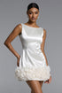 Gracie Classic Tailored Sleeveless Ruffle Satin Mini Dress