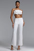 Wilson Chic Tailored Floral Crop Top and Pant Set