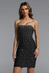 Eudase Glamorous Contour Strapless Rhinestone Bandage Mini Dress