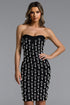 Luda Glamorous Contour Strapless Rhineston Pearl Bandage Mini Dress