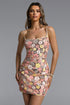 Loretta Romantic Contour Sleeveless Floral Sequin Mini Dress