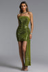 Hakula Chic Contour Strapless Ruched Sequin Mini Dress