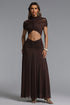 Fanni Chic Contour Short Sleeve Cut Out Ruched Maxi Dress