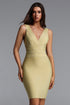 Muera Classic Contour V Neck Sleeveless Bandage Midi Dress