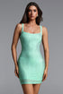 Mercy Chic Contour Square Neck Sleeveless Crystal Mini Dress