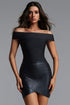 Lotta Classic Contour Off Shoulder Stripe Black Bandage Top