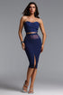 Olapa Chic Contour Strapless Bow Cut Out Midi Dress