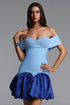 Ruby Classic Contour Off Shoulder Crystal Bandage Mini Dress