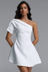 Verney Elegant tailored Ruched Woven Mini Dress