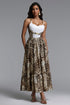 Yuria Resort Flowy Sleeveless Leopard Print Woven Maxi Dress