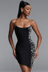 Villy Classic Contour Strapless Rhinestone Bandage Mini Dress
