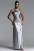 Tannen Chic Contour Sleeveless Ruched Metallic Maxi Dress