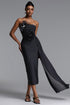 Sling Elegant Contour Strapless Floral Bandage Maxi Dress