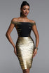 Racy Chic Contour Off Shoulder Metallic Bandage Mini Dress
