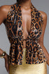 Eleganza Glitter Leopard Print Strap Top