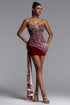Havera Sexy Contour Strapless Ruched Leopard Print Mini Dress