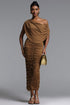 Nahla Chic Contour Cowl Neck Ruched Maxi Dress