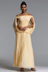 Harena Elegant Contour Off Shoulder Ruched Maxi Dress