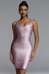 Dora Classic Contour Metallic Bandage Mini Dress