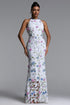 Irosa Romantic Tailored Floral Lace maxi Dress