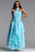 Momo Resort Flowy Sleeveless Ruffle Organza Maxi Dress
