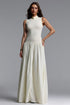 Ursula Elegant Cinched Sleeveless Polka Dot Ruched Woven Maxi Dress