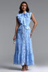 Ruthie Classic Tailored Sleeveless Bow Lace Maxi Dress