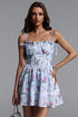 Haylee Chic Tailored Sleeveless Ruffle Floral Print Woven Mini Dress