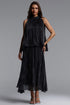 Debra Resort Flowy Sleeveless Rhinestone Woven Top and Skirt Two Piece Set